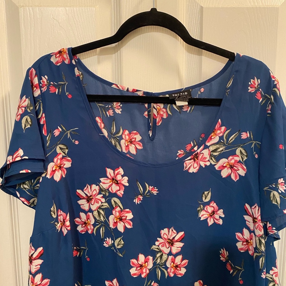 Torrid Navy Floral Blouse
